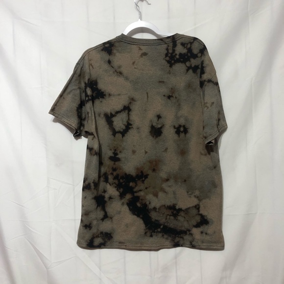 Be Kind Graphic Tee Mens Womens L Black Bleach Dyed Neon Pink Blue T-Shirt - Picture 5 of 7